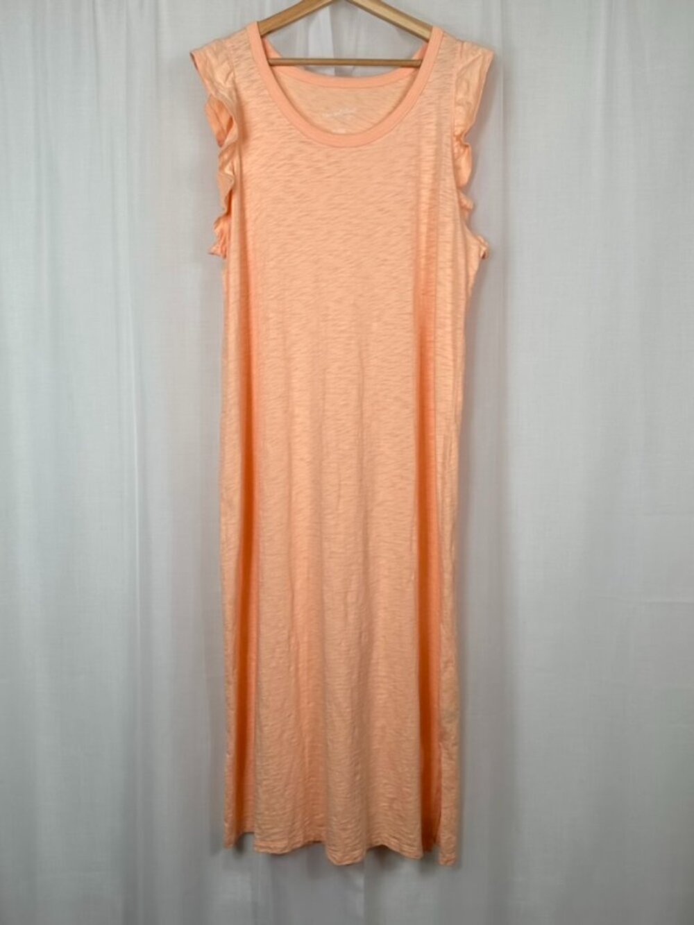 Universal Thread Ruffle Tank Midi Dress XXL Orange 100% Cotton Slub Beachy Peach